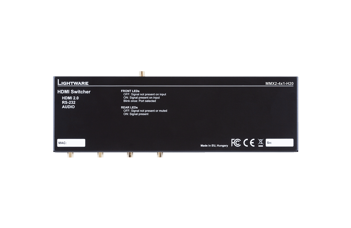 Lightware MMX2-4x1-H20 4K HDMI Matrix Switcher - MMX2-4x1-H20 - Image 4