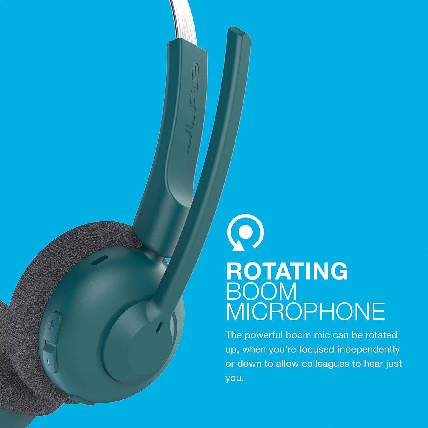 JLab Go Work Pop On-Ear Wireless Headset, Teal - Image 3
