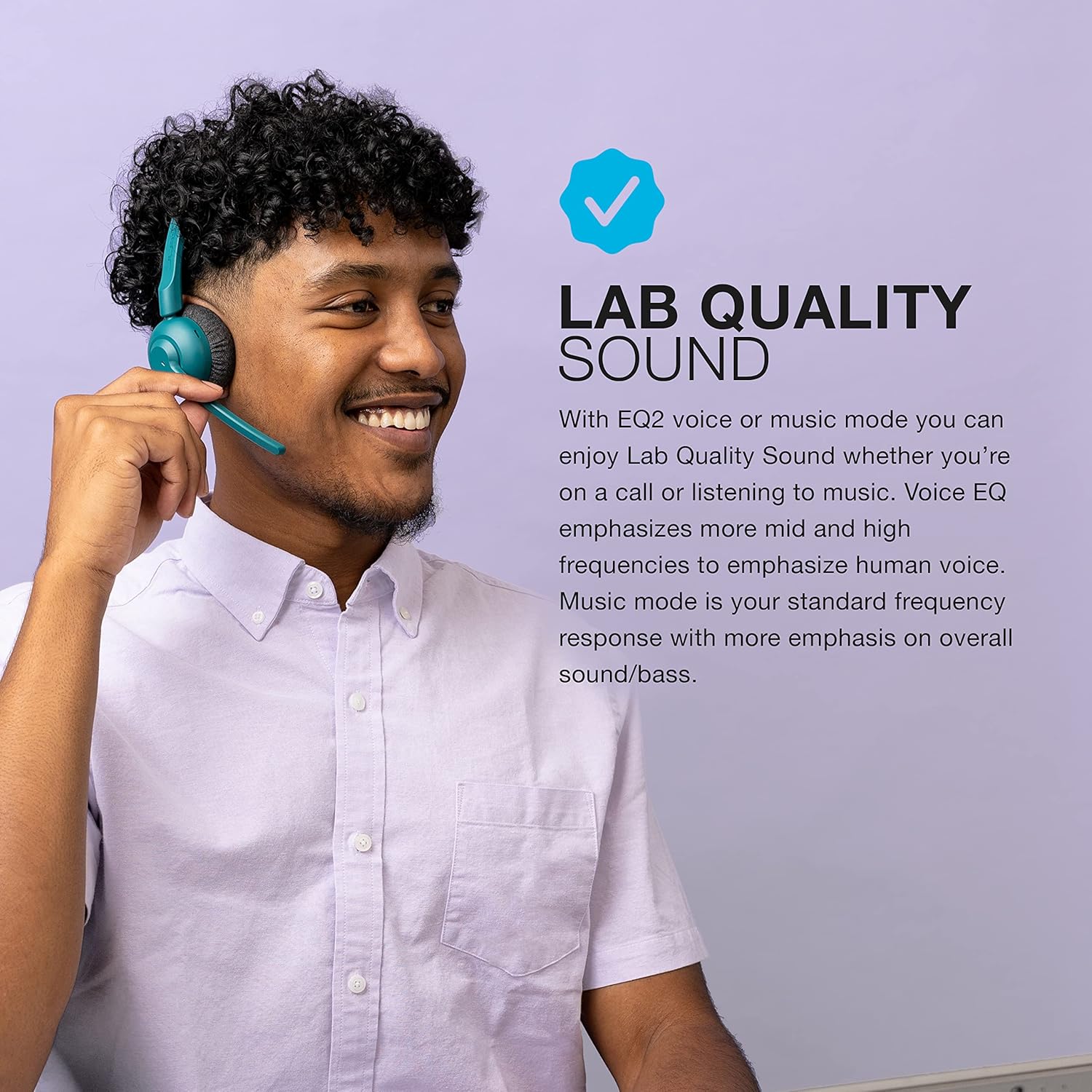 JLab Go Work Pop On-Ear Wireless Headset, Teal - Image 2